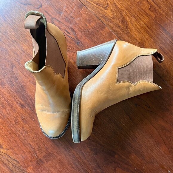 Acne Studios Star Bootie Camel Colored Leather Boots- Size 37 (US 7) - Picture 2 of 11